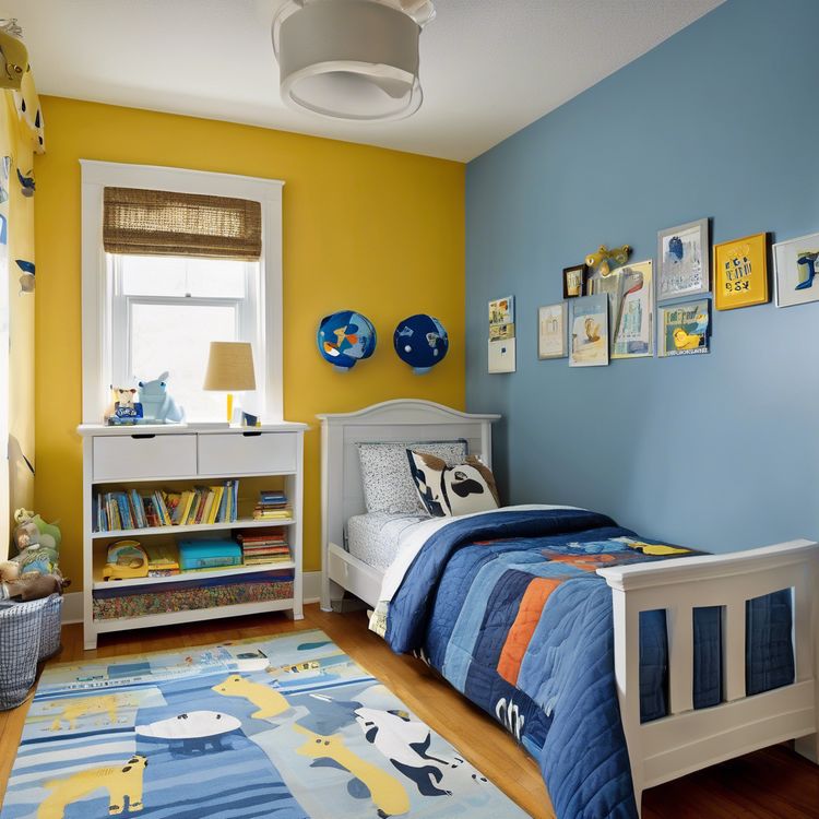 Decoração de quarto de menino com tom azul